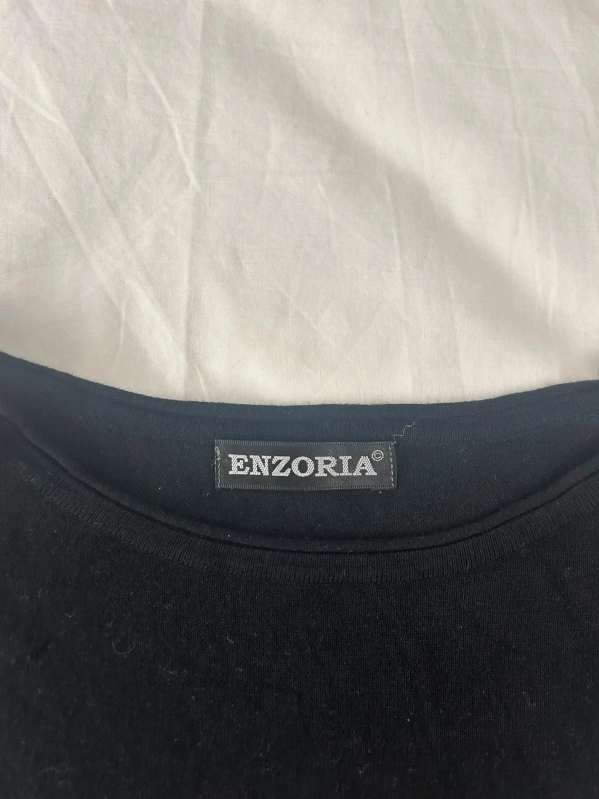 Enzoria zwarte jurk in viscose met berijpte peace and love-motieven – photo 4